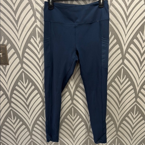 Navy Blue Leggings High Waist Stretchy - Picture 1 of 9